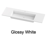 Plan vasque lavabo, sur mesure, Largeur 101 à 200 cm x Profondeur 40 à 80 cm, résine composite de haute qualité, Finition lisse blanc BRILLANT laqué ou mate, Livraison Offerte.